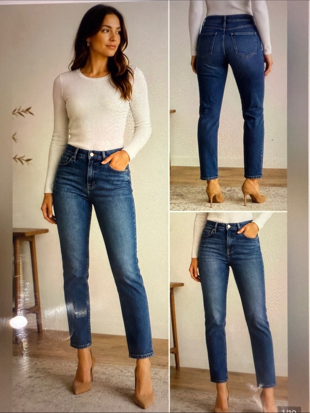Banana Republic High-Rise Slim Medium Dark Blue Wash Size 28P
